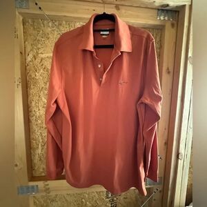 Greg Norman Collection Rust Long Sleeve Polo Shirt